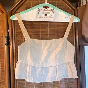 Girl and the sun linen crop top